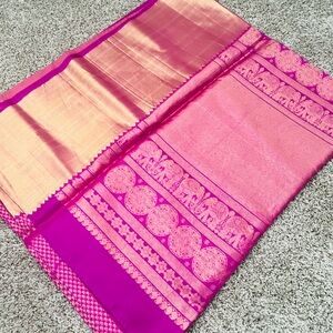 Beautiful party wear magenta saree